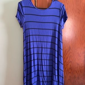 Blue striped dress